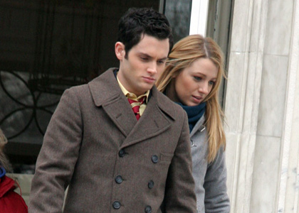 Penn Badgley and Blake Lively: At Work in NYC