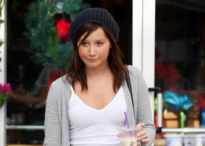 Ashley Tisdale Gets a Coffee Bean Pick-Me-Up