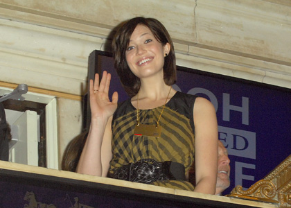 Mandy Moore Rings the NYSE Opening Bell