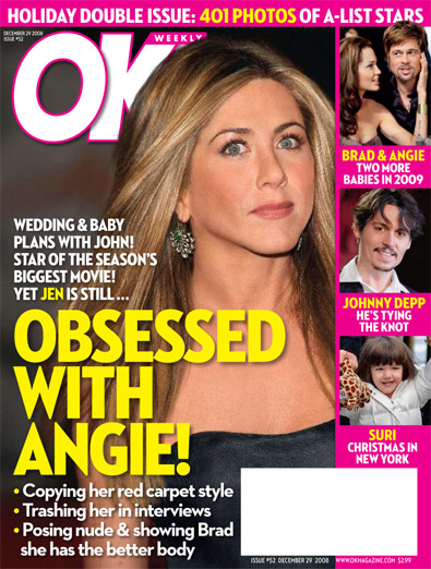 This week's tabloid covers: Jennifer Aniston featured more than usual