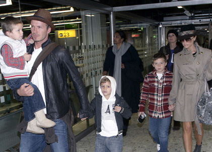 Beckham Family Lands in London