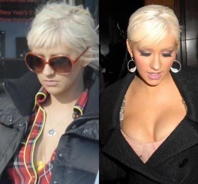 Christina Aguilera Flashes Her Disappearing Cleavage