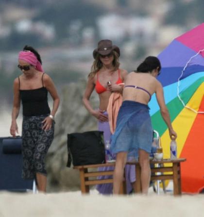 Jennifer Aniston hit the beach in a bikini