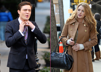 Ed Westwick and Blake Lively: Hard at Work