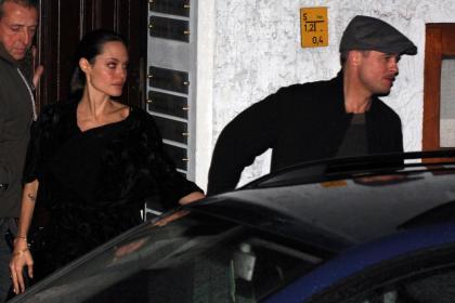 Brad Pitt and Angelina Jolie photographed out in Berlin last night