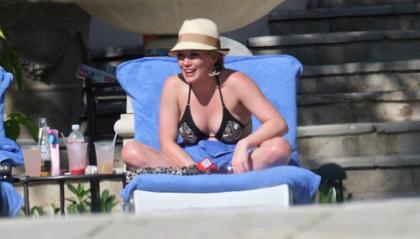 Hilary Duff Wears a Bikini in the Caribbean