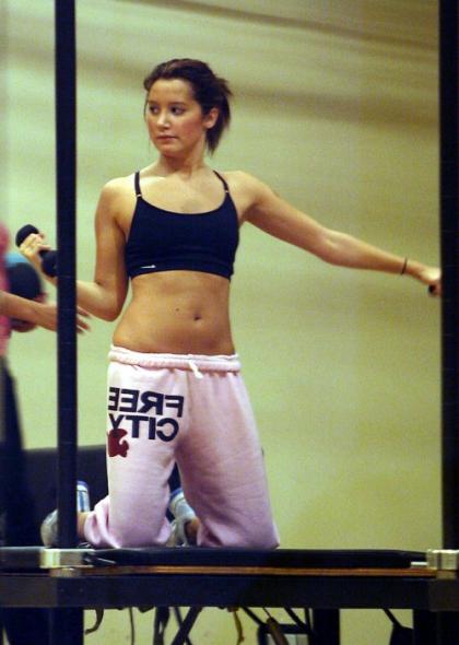 Ashley Tisdale is working out