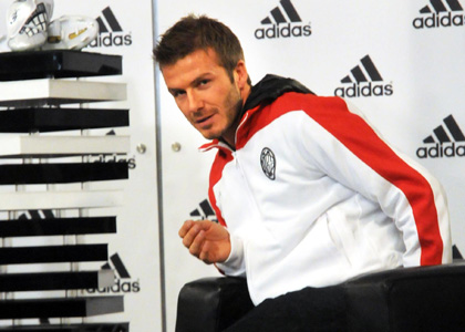David Beckham Gets Warm Welcome at Adidas Launch
