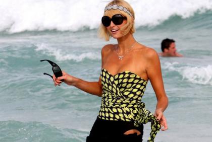 Paris Hilton at a Beach in Miami