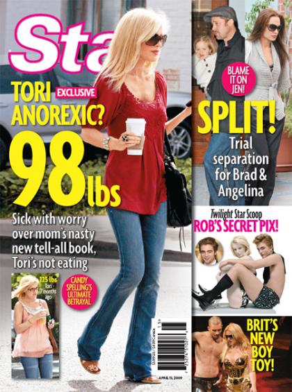 Star: Tori Spelling is anorexic because her mom stresses her out
