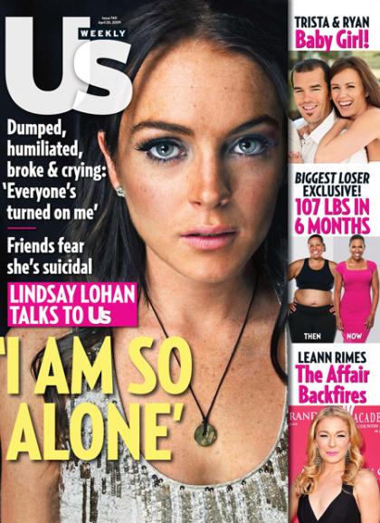 Sad Lindsay Lohan on the cover of US, says she feels like she's in 'Mean Girls'