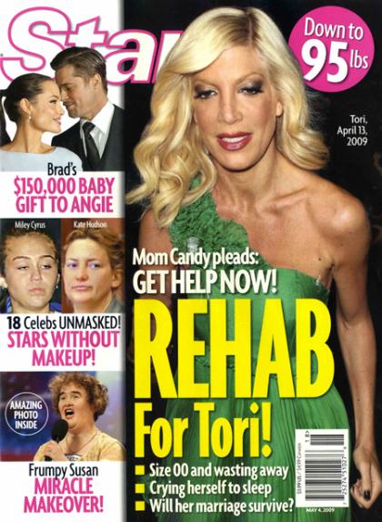 Star cover: Tori Spelling needs help for an eating disorder