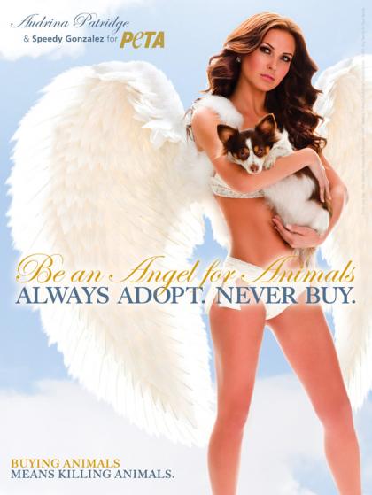 Audrina Patridge plays vapid angel in PETA campaign