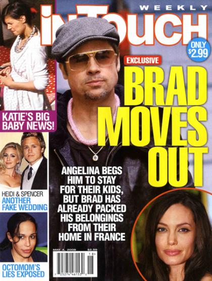 In Touch Weekly claims Brad Pitt moved out