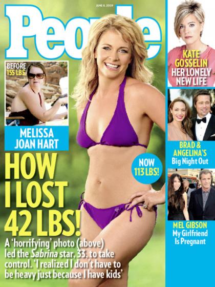 Melissa Joan Hart in a bikini on the cover of People