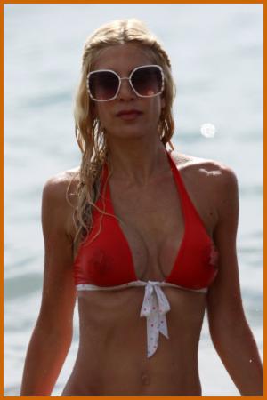 Tori Spelling See-Thru Bikini