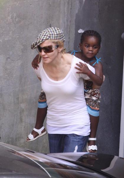 Madonna and Mercy spotted outside the Kabbalah centre on Saturday