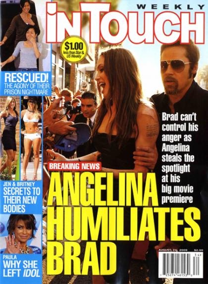 In Touch: Angelina Jolie 'humiliates' Brad Pitt at 'Basterds' premiere