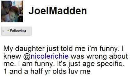 Joel Madden's Tweet will brighten your Monday!