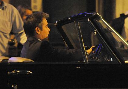 Colin Farrell looks scruffy  hot on the 'London Boulevard' set