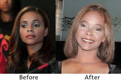Lark Voorhies of Saved By The Bell has so much surgey she looks like a cat