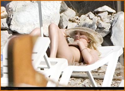 Mary-Kate Olsen Sunbathing in a Bikini in Greece