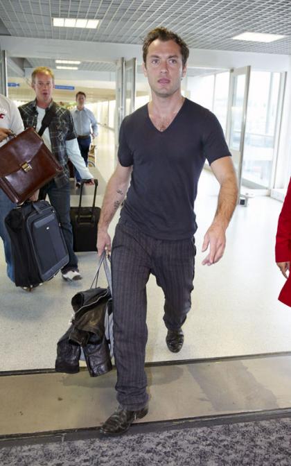 Jude Law Jets Out of London