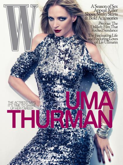 Uma Thurman in W Magazine (and Kim Kardashian Bikini Pics)