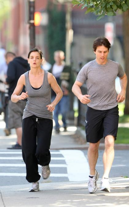 Tom Cruise and Katie Holmes: Boston Joggers