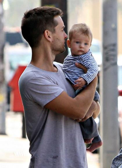 Tobey Maguire steps out with family and adorable baby boy