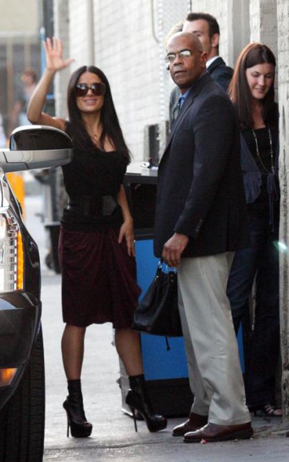 Salma Hayek Pays Jimmy Kimmell a Visit