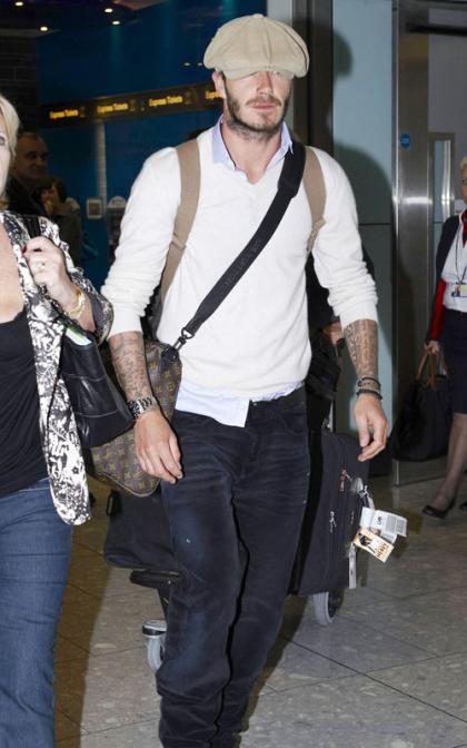 David Beckham Lands in London