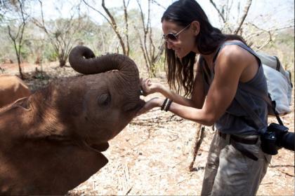 Demi Moore twitters Kenya trip; posts photos feeding orphaned baby elephants
