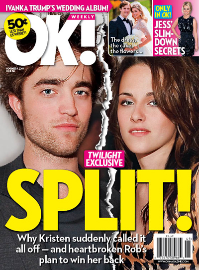 OK!: Robert Pattinson  Kristen Stewart 'split'