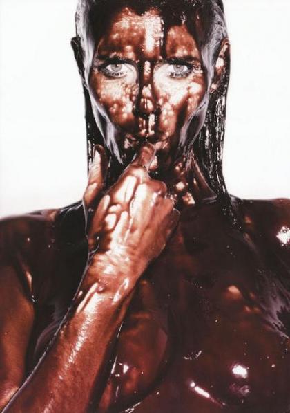 Heidi Klum Covered Only in Chocolate