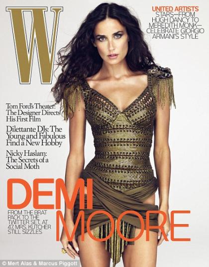 Demi Moore's hip airbrushed out on W Cover