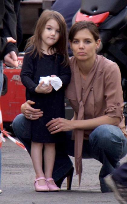 Katie Holmes and Suri Pay Tom Cruise a Visit