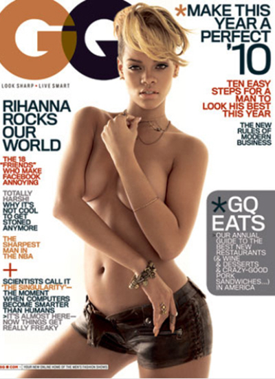 Rihanna goes topless on GQ cover, pays homage to Lady Gaga