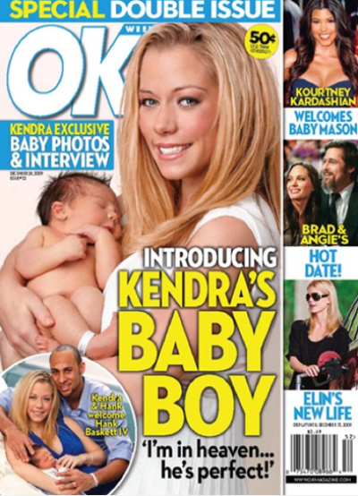 Kendra Wilkinson shows off 2-day-old baby Hank in OK!