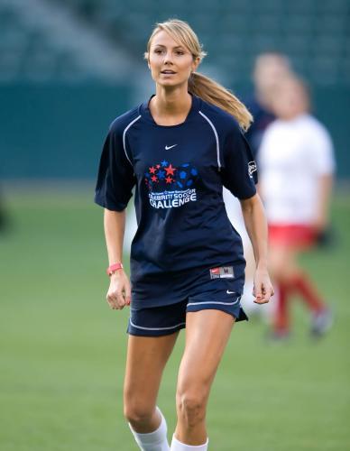 Stacy Keibler Shows Off Her Soccer Legs