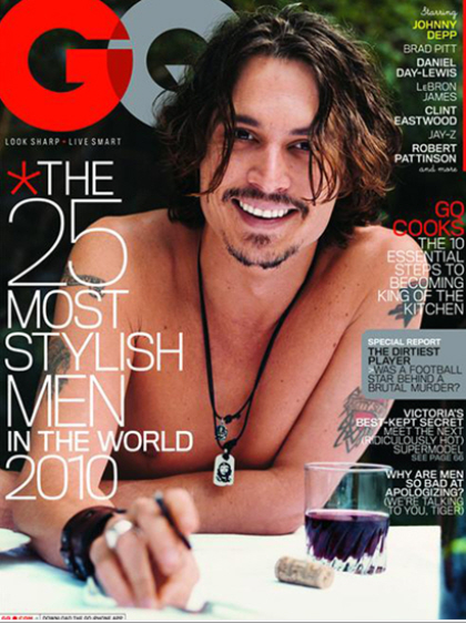 Johnny Depp, shirtless, GQ's 'Most Stylish Man'