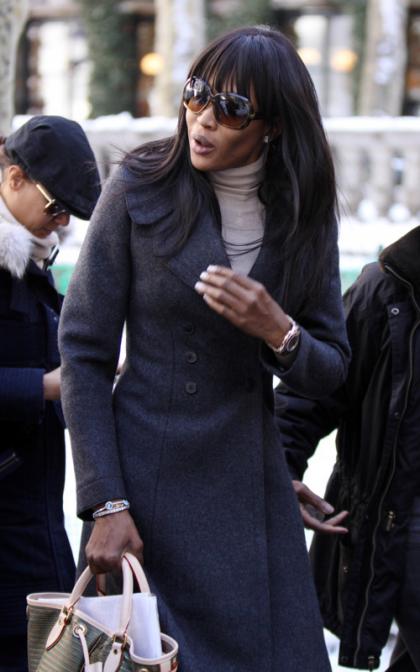 Naomi Campbell Mourns at McQueen Shop