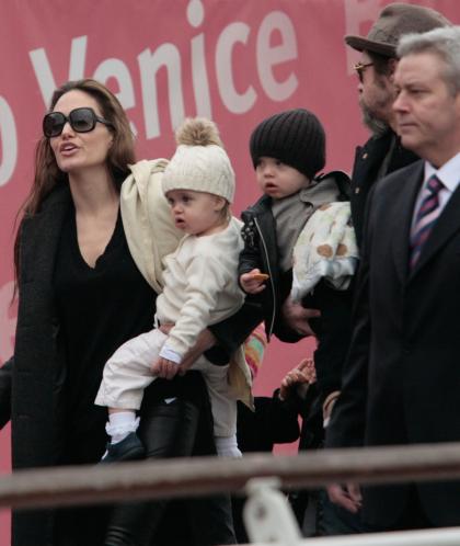Angelina  Brad bring Knox  Vivienne out in Venice
