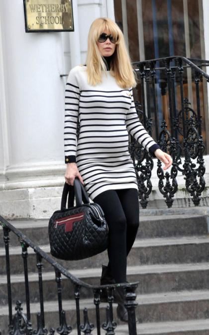 Claudia Schiffer Shows Off Growing Baby Bump