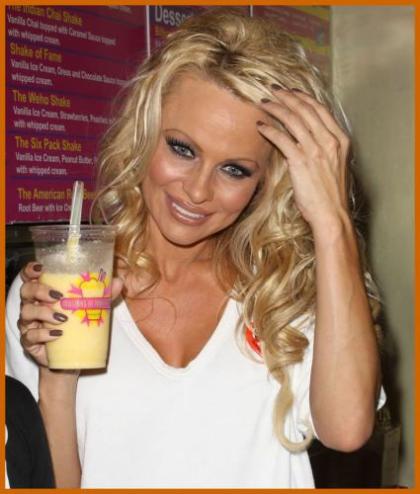 Pamela Anderson Debuts 'Vegan Milk Shake'