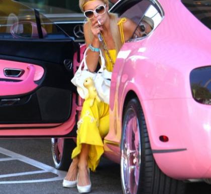 Paris Hilton pink Bentley