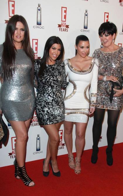 Kardashian Ladies Check Out E!'s 20th Birthday