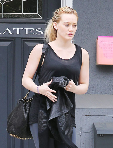 Hilary Duff Works Her Pilates Body