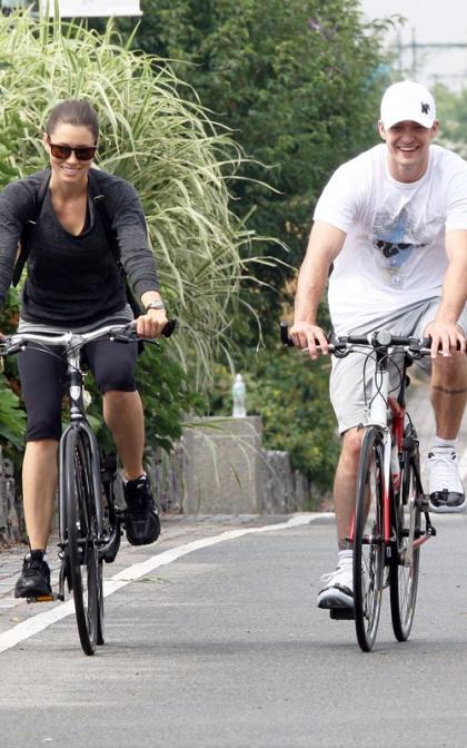 Justin Timberlake and Jessica Biel: Bicycle Buddies