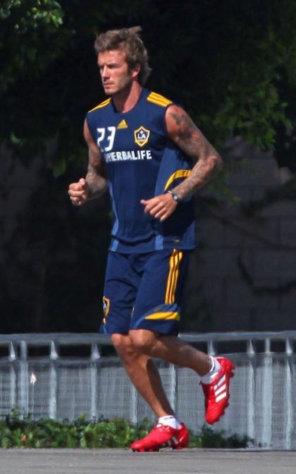 David Beckham Goes for a Jog